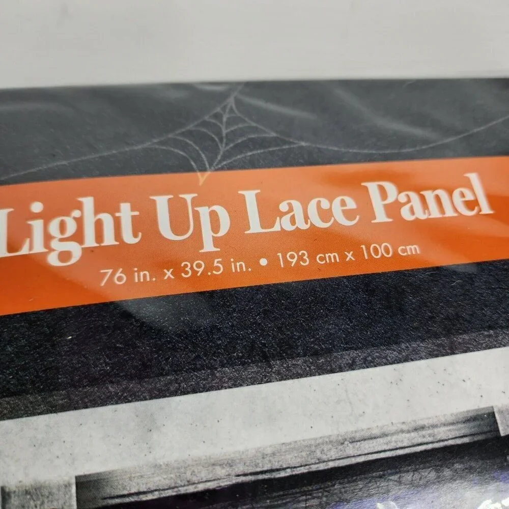 Lot of‎ 3 Spirit Halloween Wall Decor Light Up Lace Panel Morgue Giant Haunted